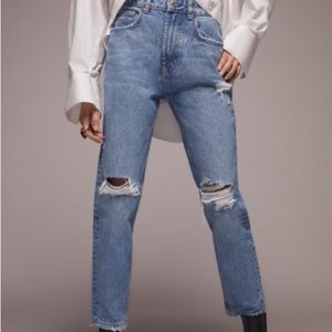 Ripped mom fit jeans